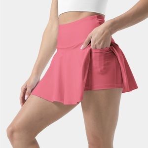 Halara Everyday Cloudful Air 2-in-1 Tennis Skirt in Desert Rose